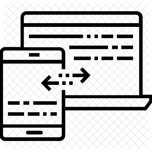 Data Icon - Download in Line Style image.