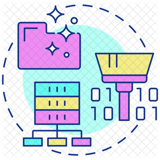 Data cleaning Icon - Download in Colored Outline Style