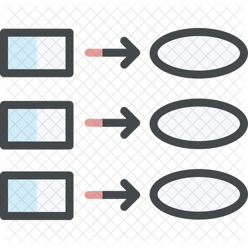 Data flow Icon - Download in Colored Outline Style