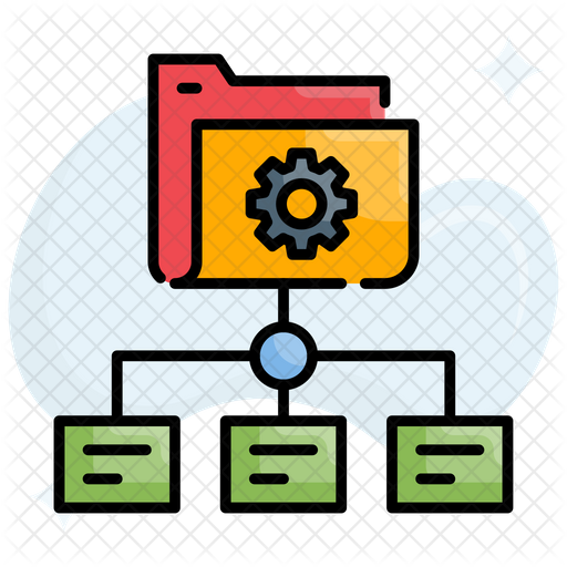 Data flow Icon - Download in Colored Outline Style
