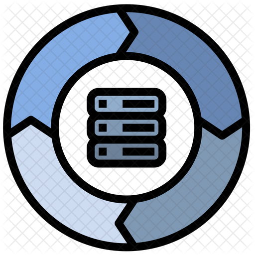 Data Lifecycle Icon - Download in Colored Outline Style