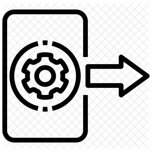 Data Output Icon - Download in Line Style