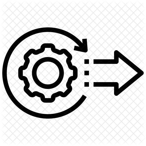 Data Output Icon - Download in Line Style