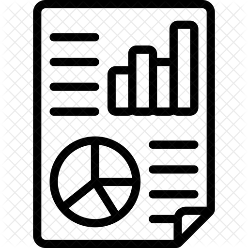 Data Report Icon - Download in Line Style