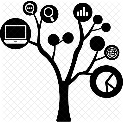 Data Tree Icon - Download in Glyph Style