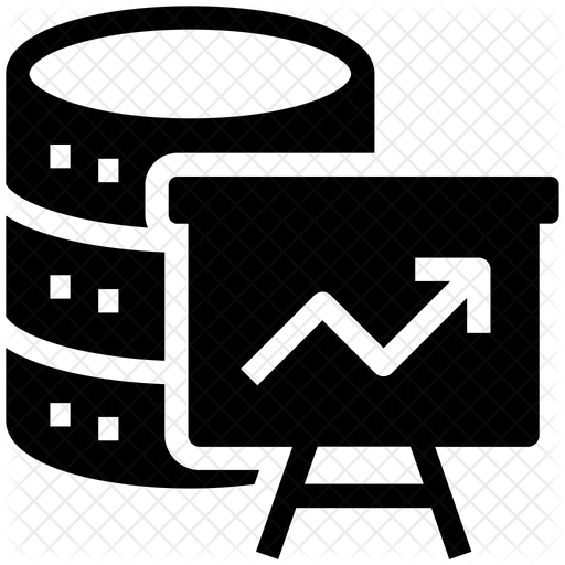 Database Chart Icon - Download in Glyph Style