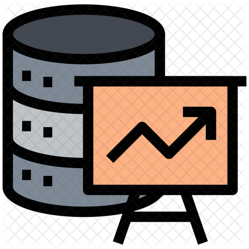 Database Chart Icon - Download in Colored Outline Style