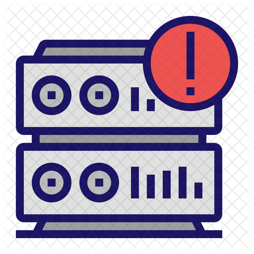 Database Error Icon - Download in Colored Outline Style