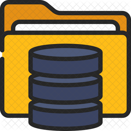 Database folder Icon - Download in Colored Outline Style