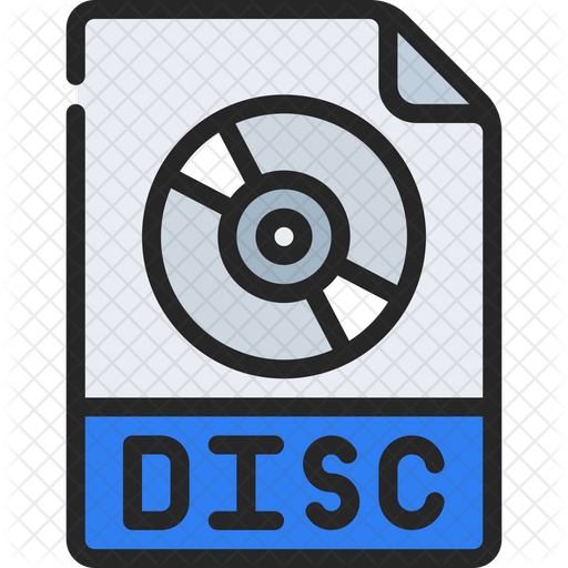 Disc File Icon Download in Colored Outline Style