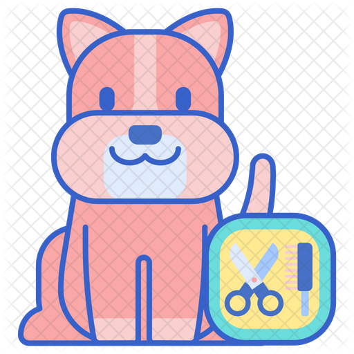 Dog Grooming Icon - Download in Colored Outline Style