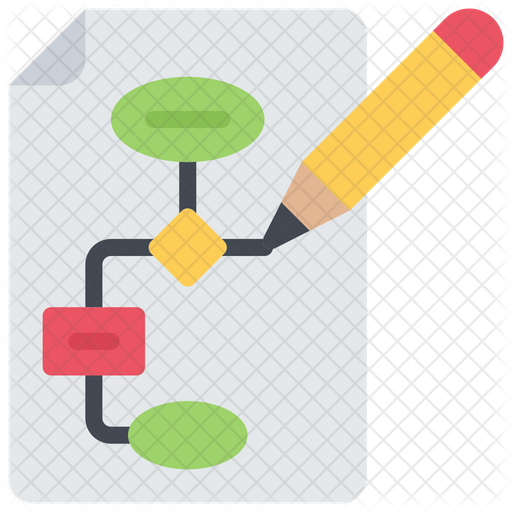 Draw Flow Chart Icon - Download in Flat Style