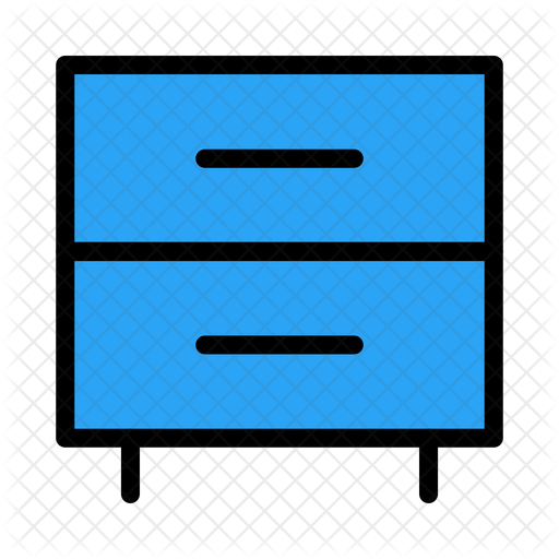 Drawer Table Icon Download in Colored Outline Style