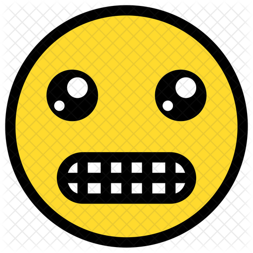 Embarrassed Face Emoji Icon Download in Colored Outline Style