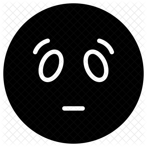Embarrassed Face Emoji Emoji Icon Download in Glyph Style
