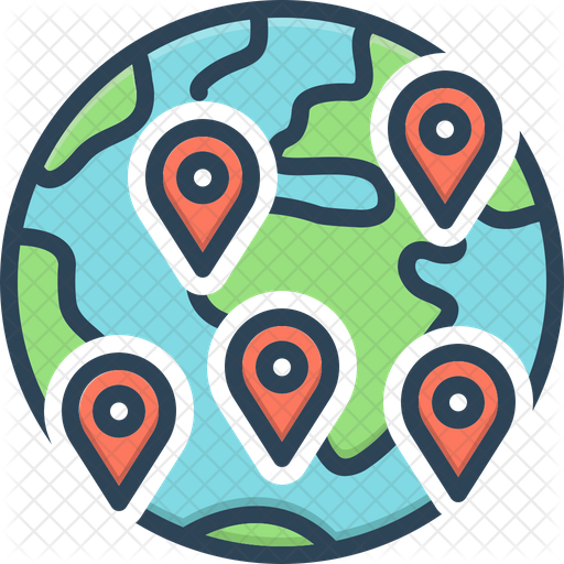 Everywhere Icon Download in Colored Outline Style