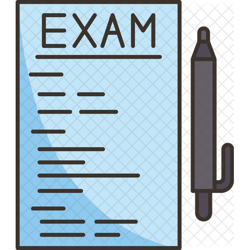 Exam Paper Icon - Download in Colored Outline Style