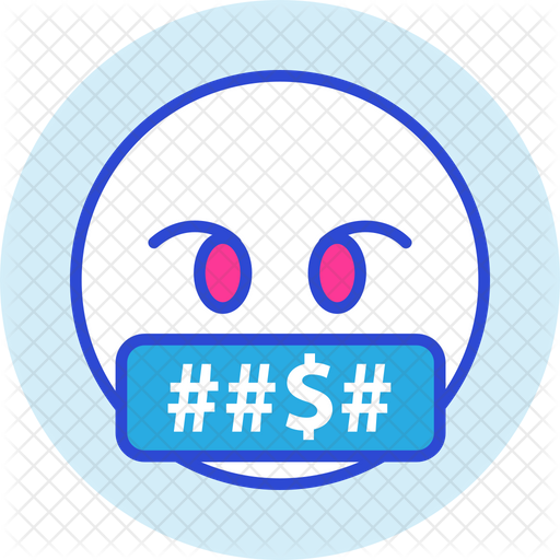 Face With Symbols On Mouth Emoji Emoji Icon Download in Colored