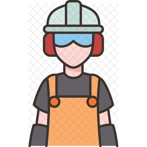 Factory Worker Icon - Download in Colored Outline Style