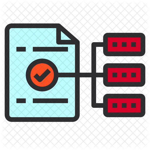 File Process Flow Icon - Download in Colored Outline Style