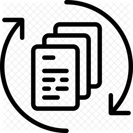 File Processing Icon - Download in Line Style