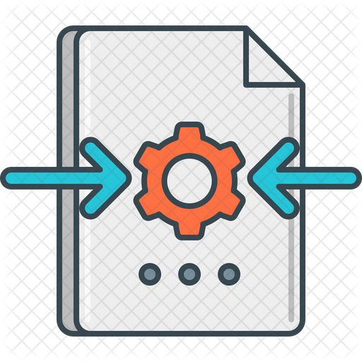 File Processing Icon - Download in Colored Outline Style