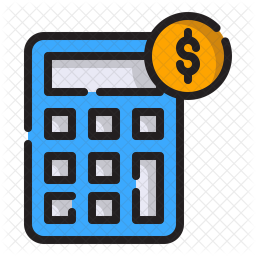 Financial Calculation Icon - Download in Colored Outline Style