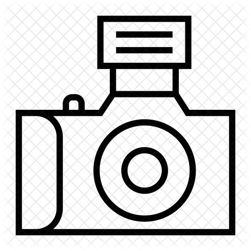 Flash Light Camera Icon Download in Line Style