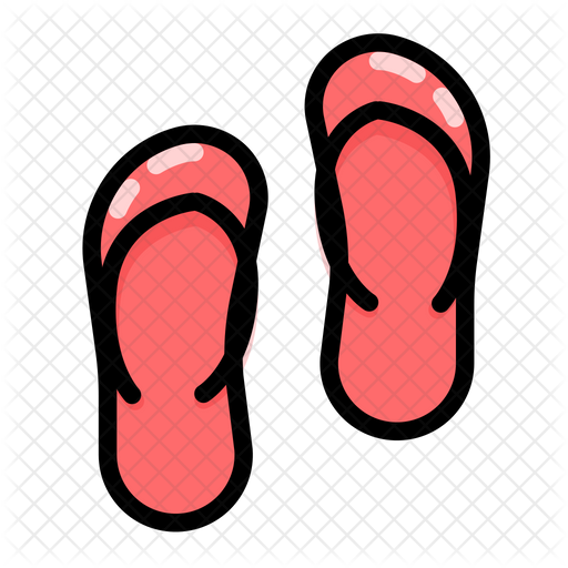 Flip Flop Icon of Colored Outline style - Available in SVG, PNG, EPS