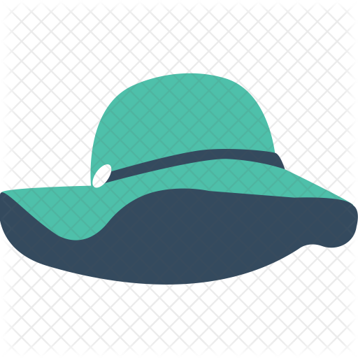 teal floppy hat