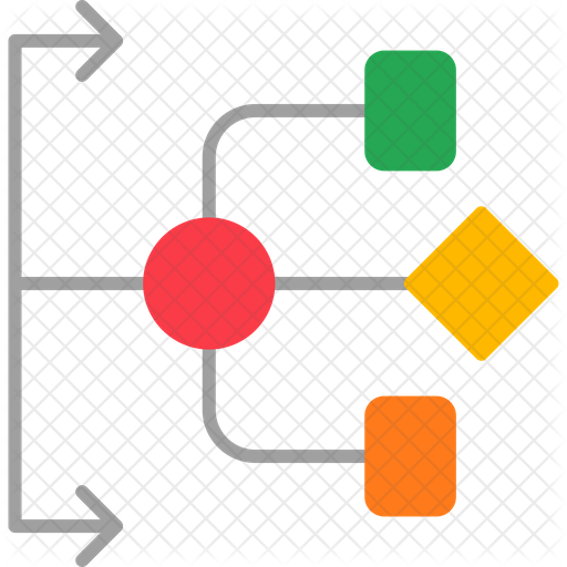 Flowchart Icon - Download in Colored Outline Style