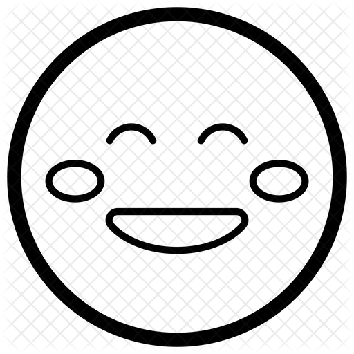 Flushed Face Emoji Icon Download in Line Style