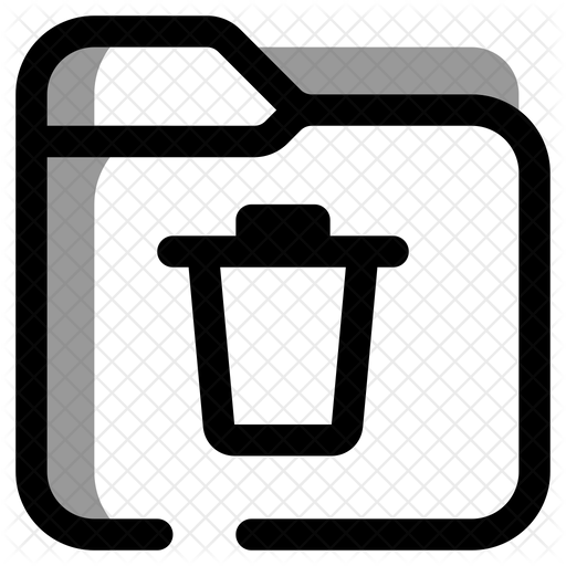 Folder Recycle Bin Icon Download in Colored Outline Style