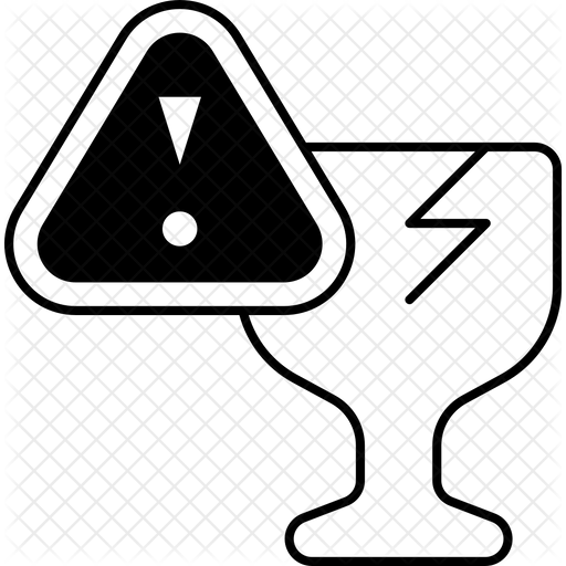 Fragile Glass Icon Download in Glyph Style