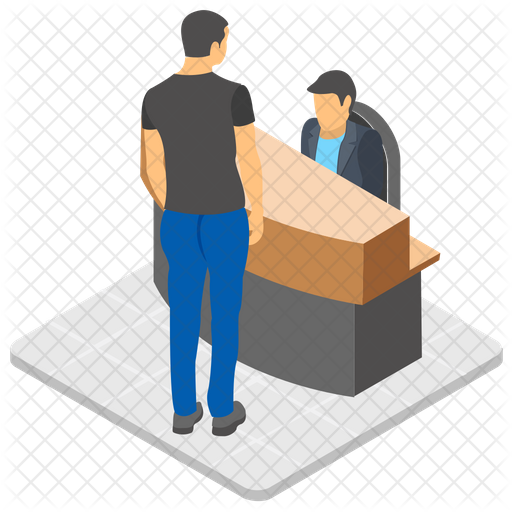Front Desk Icon - Download in Isometric Style