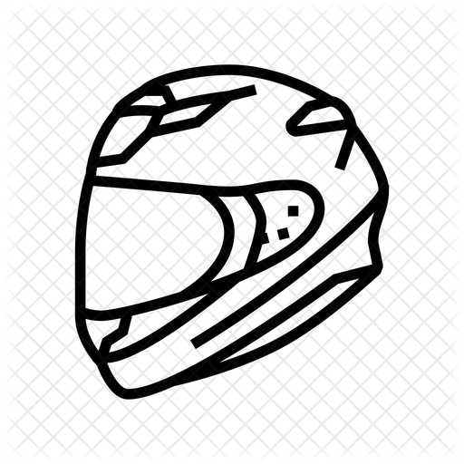 Full Face Helmet Icon Download in Line Style