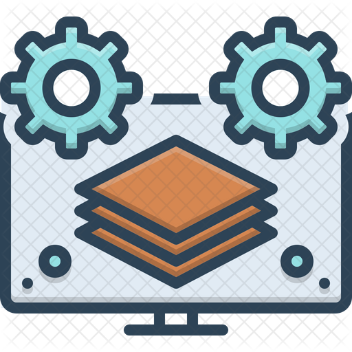 Fullstack Icon - Download in Colored Outline Style