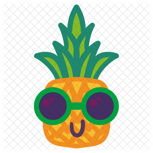 Fun Pineapple Emoji Icon Download in Flat Style