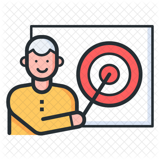 Goal Setting Icon Download in Colored Outline Style