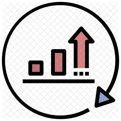 Growth Graph Icon - Download in Colored Outline Style