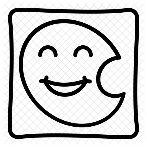 Half moon Emoji Icon Download in Line Style