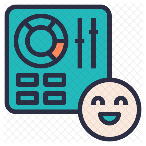 Happy user Icon - Download in Colored Outline Style