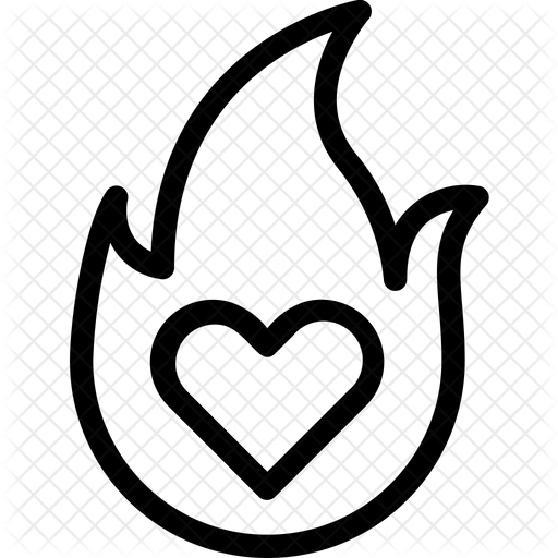 Heart On Fire Icon Of Line Style Available In Svg Png Eps Ai