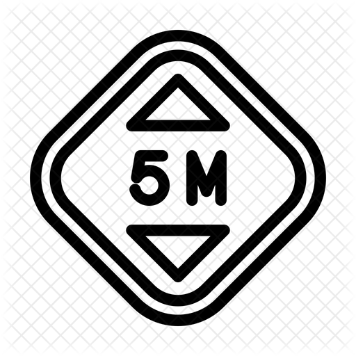 Height Sign Icon Download in Line Style