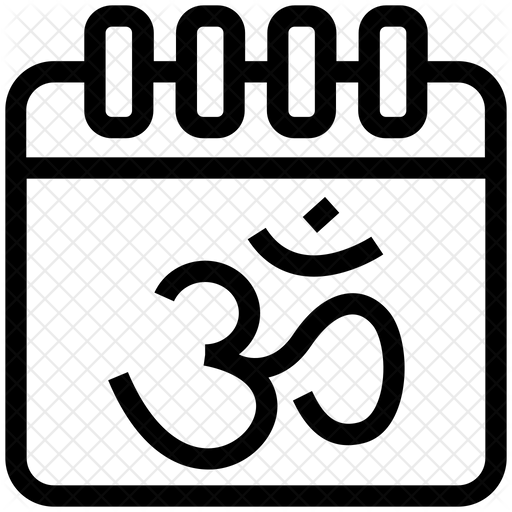 Hindu Calendar Icon Download in Line Style