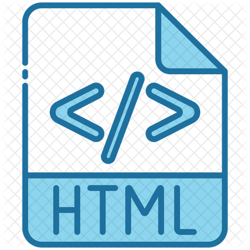 Html Icon - Download in Colored Outline Style