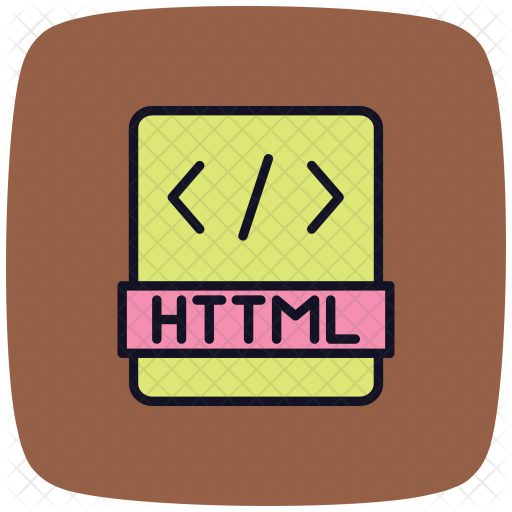 Html Icon - Download in Colored Outline Style