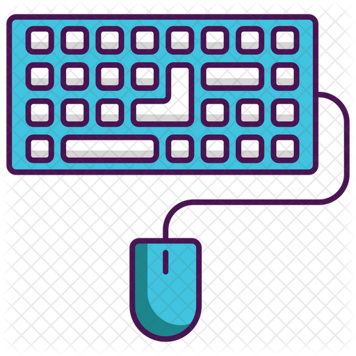 Keyboard And Mouse Icon - Download in Colored Outline Style
