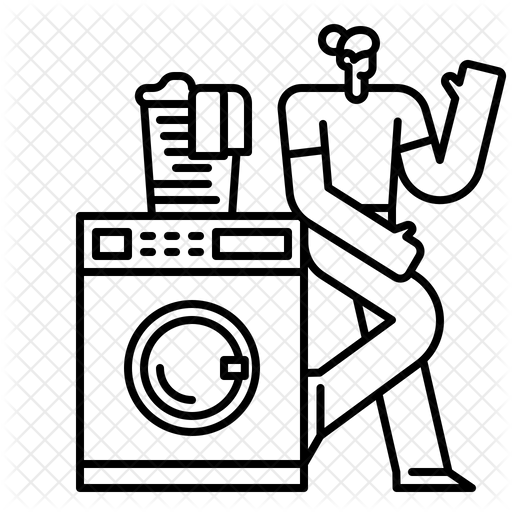 Laundry Man Icon Download in Line Style