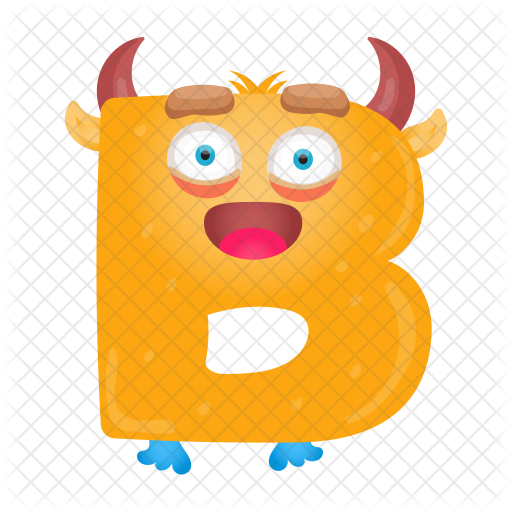 Letter B Monster Icon - Download In Flat Style